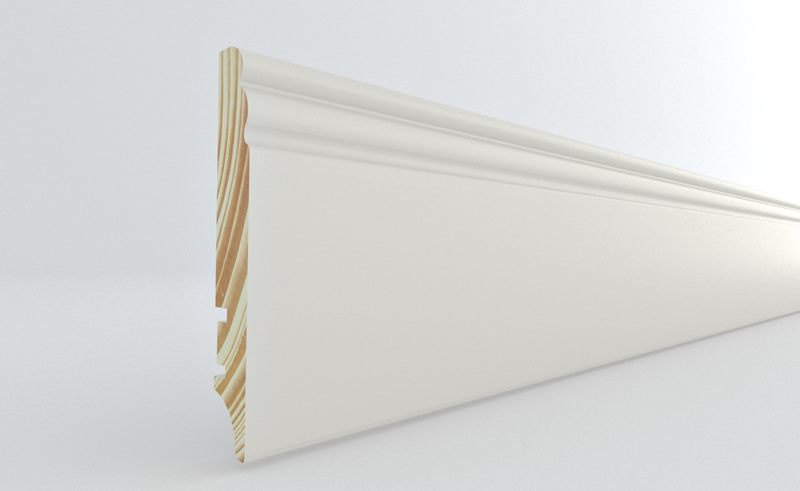 Listwa przypodłogowa drewniana PW95 P9H27362A (220 cm x 9,5 cm x 1,6 cm) iglaste lakierowane białe półmatowe