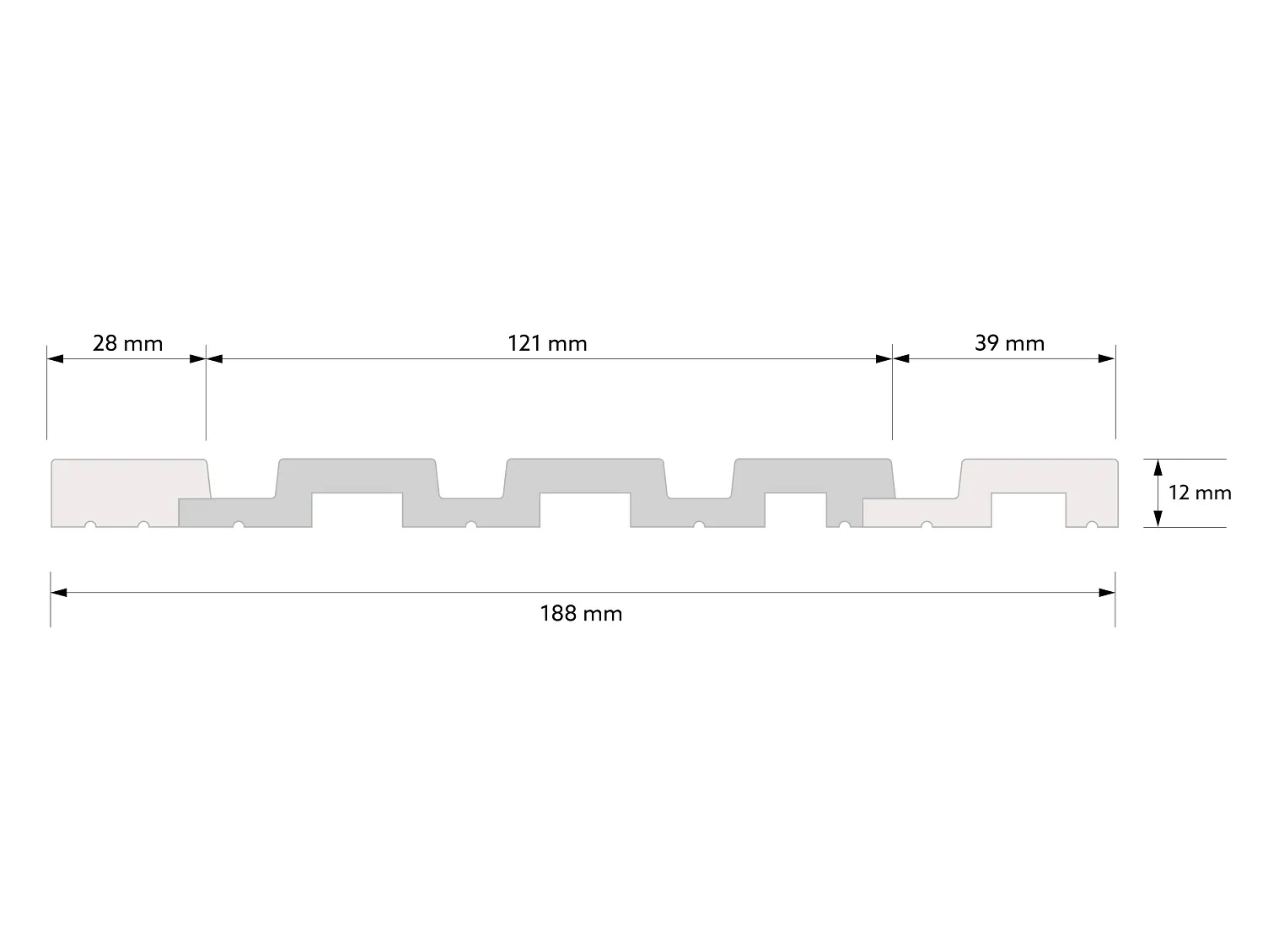 Lamela ścienna Lewe zakończenie L0206L w kolorze dąba klasycznego wym. 270 x 1.2 x 2.8 cm, z PolyForce