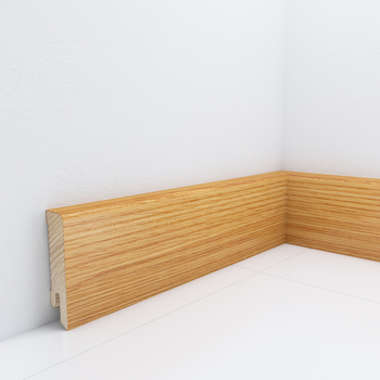 PRÓBKA 20 CM - Listwa przypodłogowa drewniana 60x15 mm - dąb lakierowany