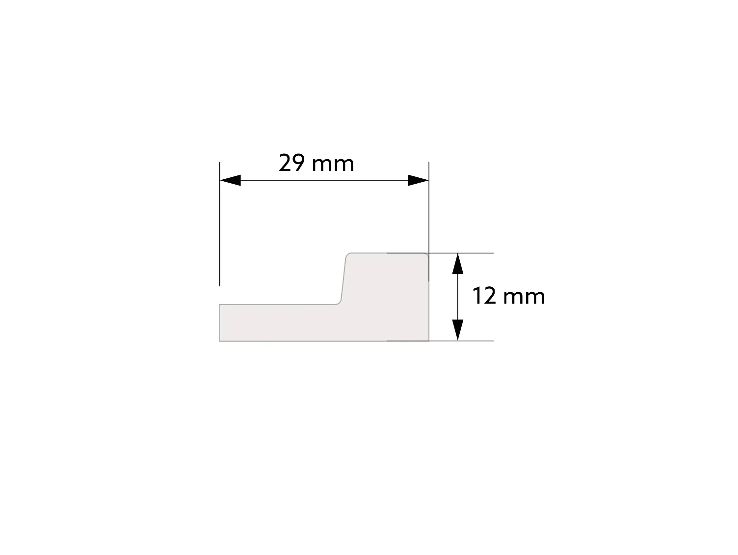 Prawe zakończenie L0102RT jasny dąb wym. 200 x 1.2 x 2.9 cm, z PolyForce