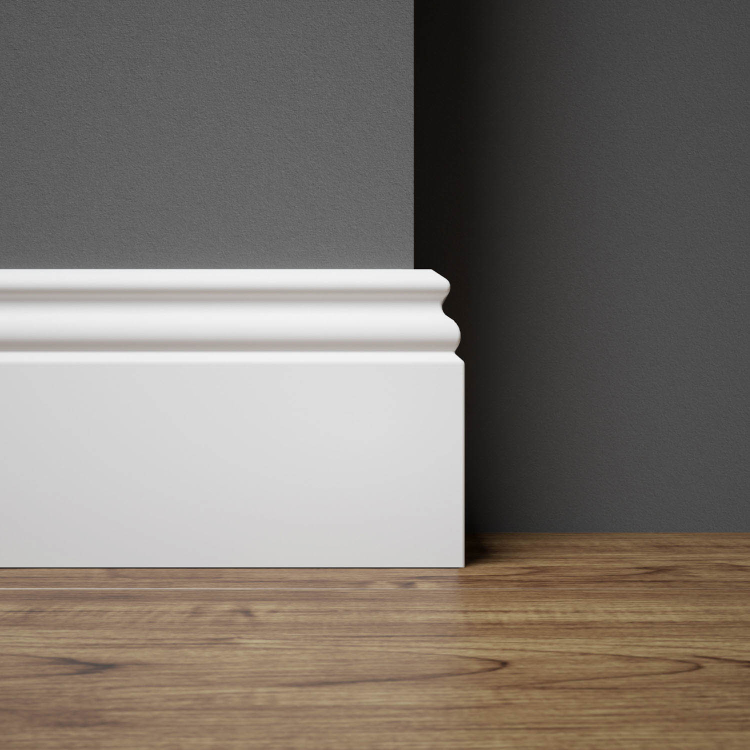 PRÓBKA 20 CM - Listwa przypodłogowa MDF - ESTILO 8cm - Biała Premium