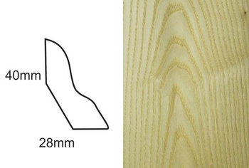 Listwa przypodłogowa fornirowana nielakierowana LP50 (250 cm x 4 cm x 2,8 cm) Jesion Select