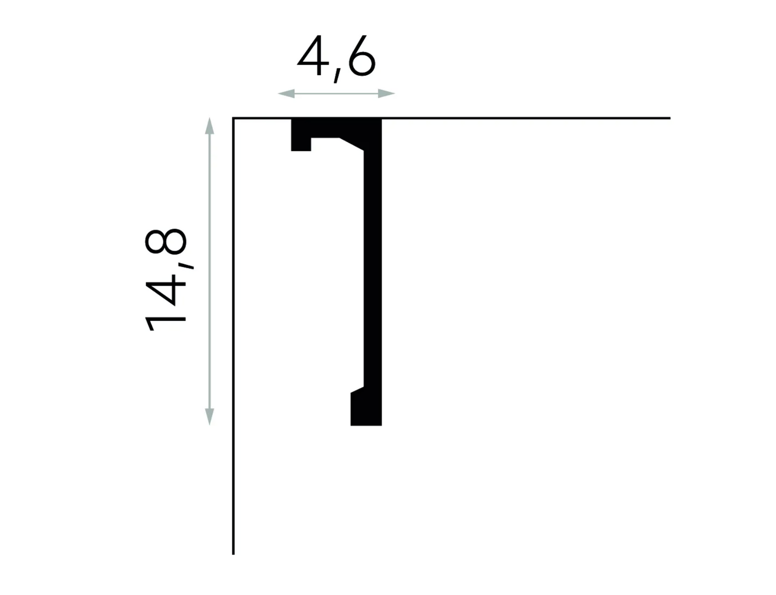 Maskownica karnisza biała QL036H wym. 300 x 4.16 x 14,8 cm, z PolyForce