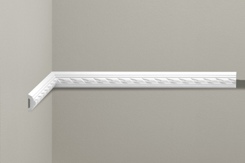 Listwa ścienna zdobiona Creativa LNZ-04, biała, wym. 5.1 x 1.9 x 240 cm