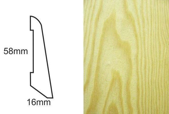 Listwa przypodłogowa fornirowana lakierowana LS58 (240 cm x 5,8 cm x 1,6 cm) sosna