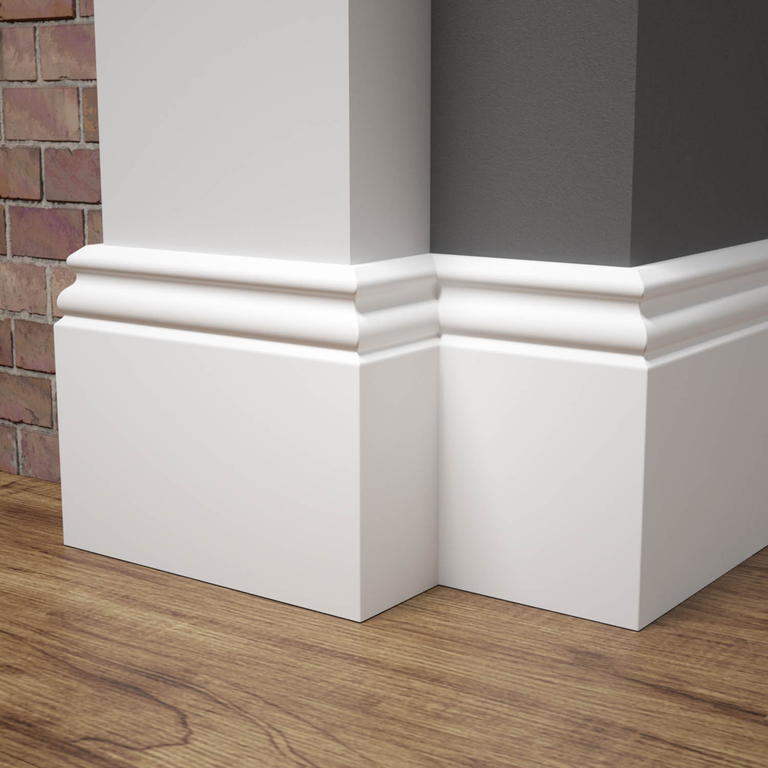 PRÓBKA 20 CM - Listwa przypodłogowa MDF lakierowana biała z wodoodporną powłoką ESTILO 10cm