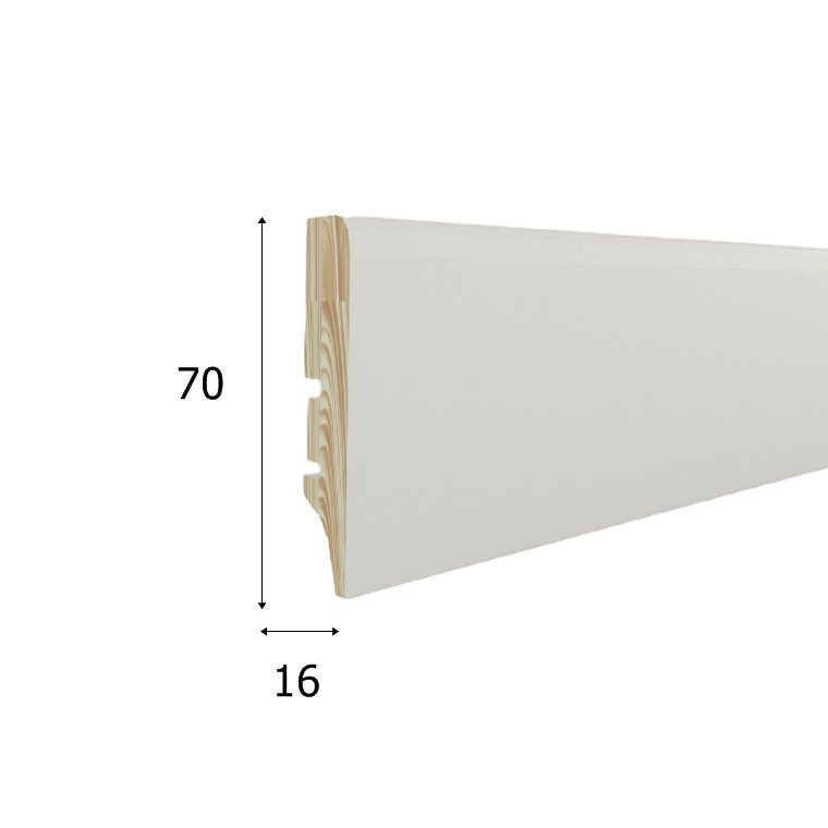 Listwa przypodłogowa drewniana lakierowana PW70 (220 cm x 7 cm x 1,6 cm) iglaste