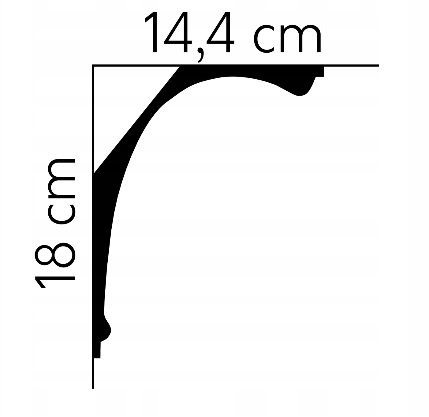Listwa przysufitowa biała MDB103 wym. 200 x 14 x 18 cm, z ProFoam