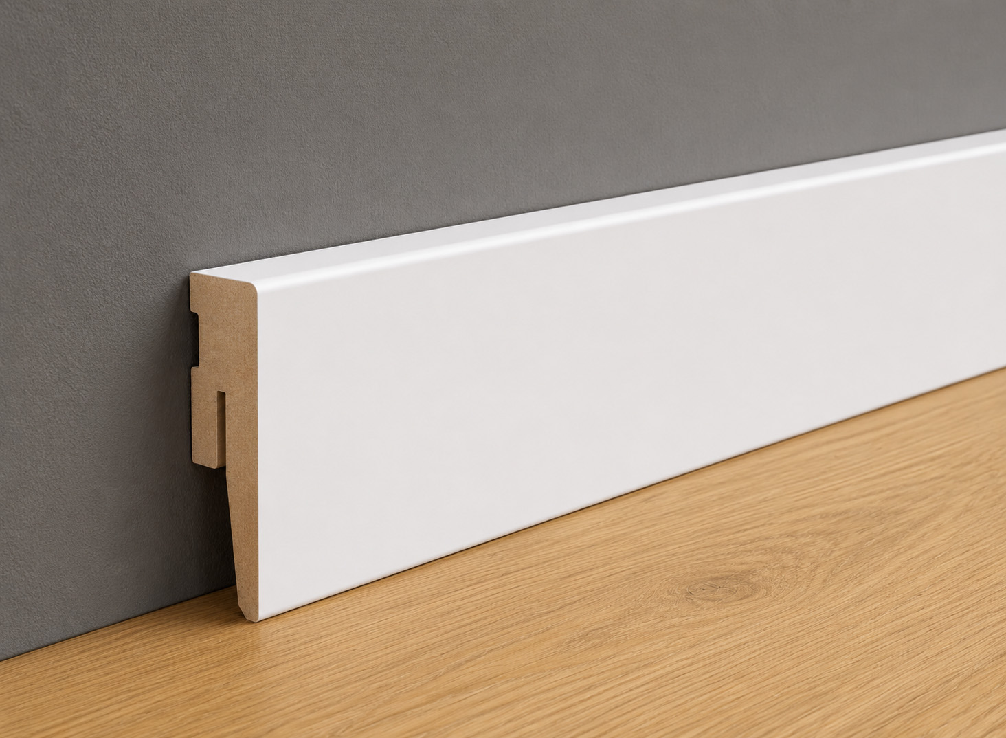 PRÓBKA 20 CM - Listwa przypodłogowa MDF - PRIMA 6cm - Biała Premium