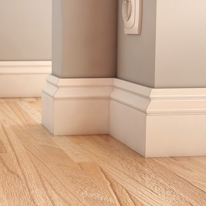 Listwa przypodłogowa MDF Plus Wzór F3 (262 cm x 10 cm x 1,8 cm) biała wilgocioodporna półmatowa