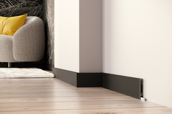 PRÓBKA 20 cm - Listwa przypodłogowa Premium Floor Durofit PF081B czarna 8 cm