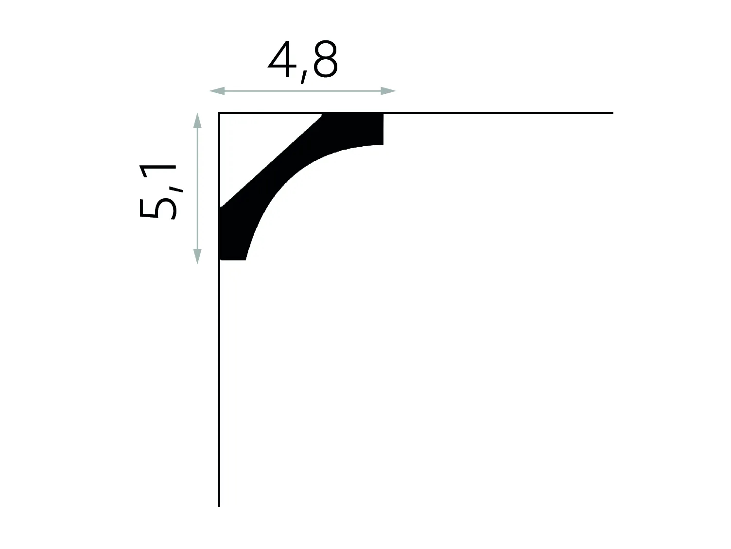 Listwa przysufitowa elastyczna MDB210F biała wym. 200 x 5 x 5 cm, z Flex