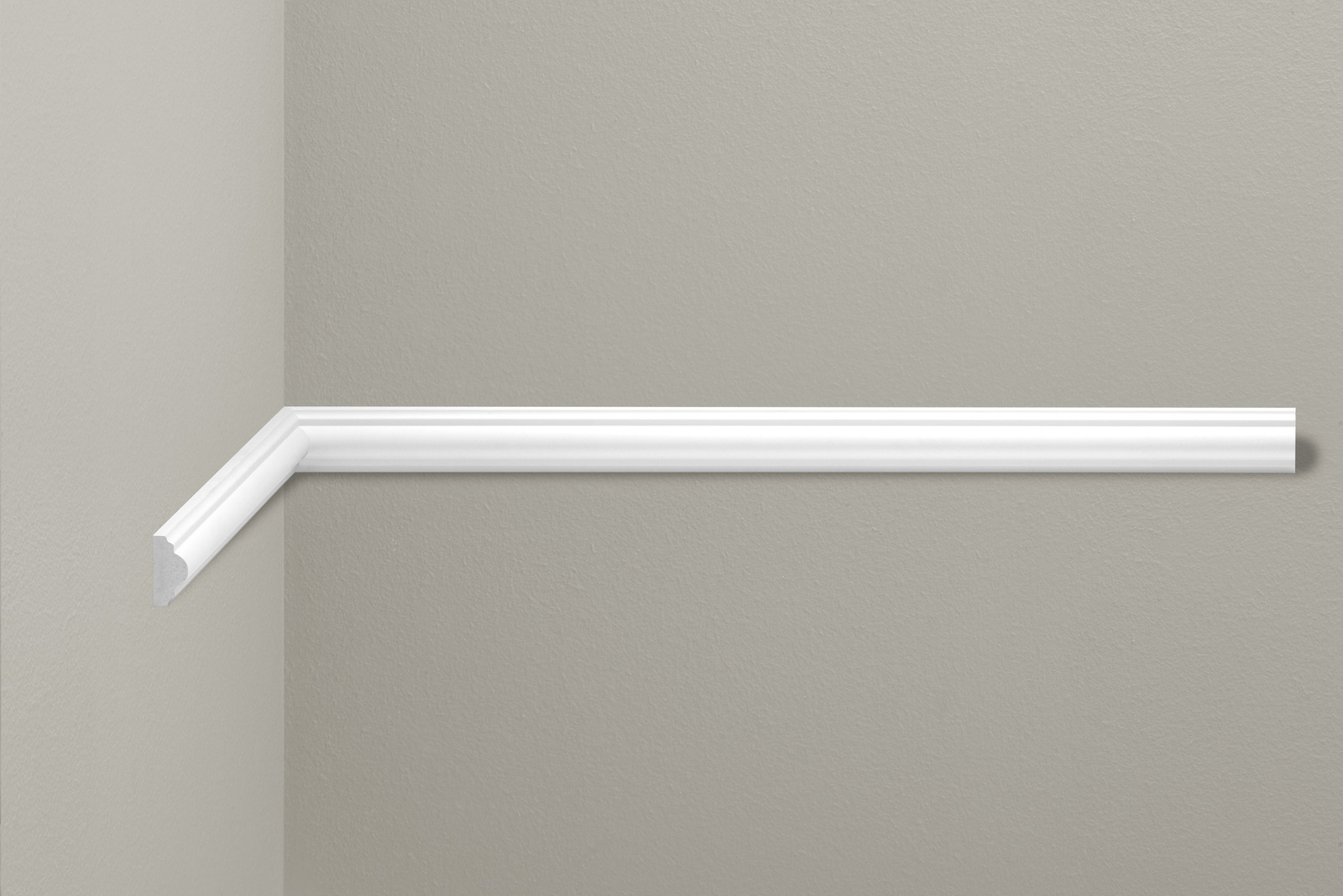 Listwa ścienna gładka Creativa LPC-02, biała, wym. 4 x 1.8 x 244 cm