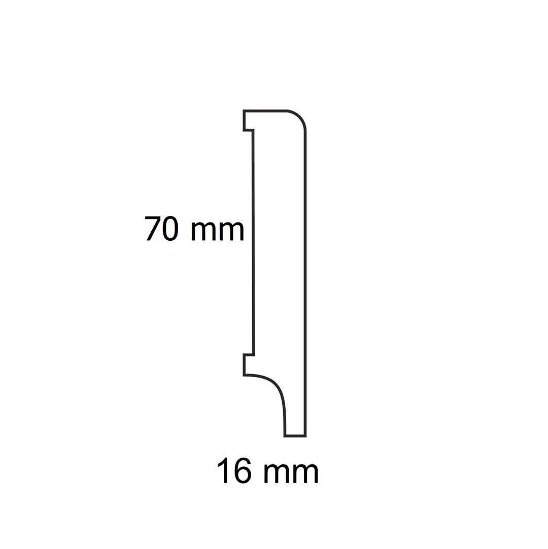 Listwa przypodłogowa drewniana lakierowana LAPIS 70 (240 cm x 7 cm x 1,6 cm) iglaste