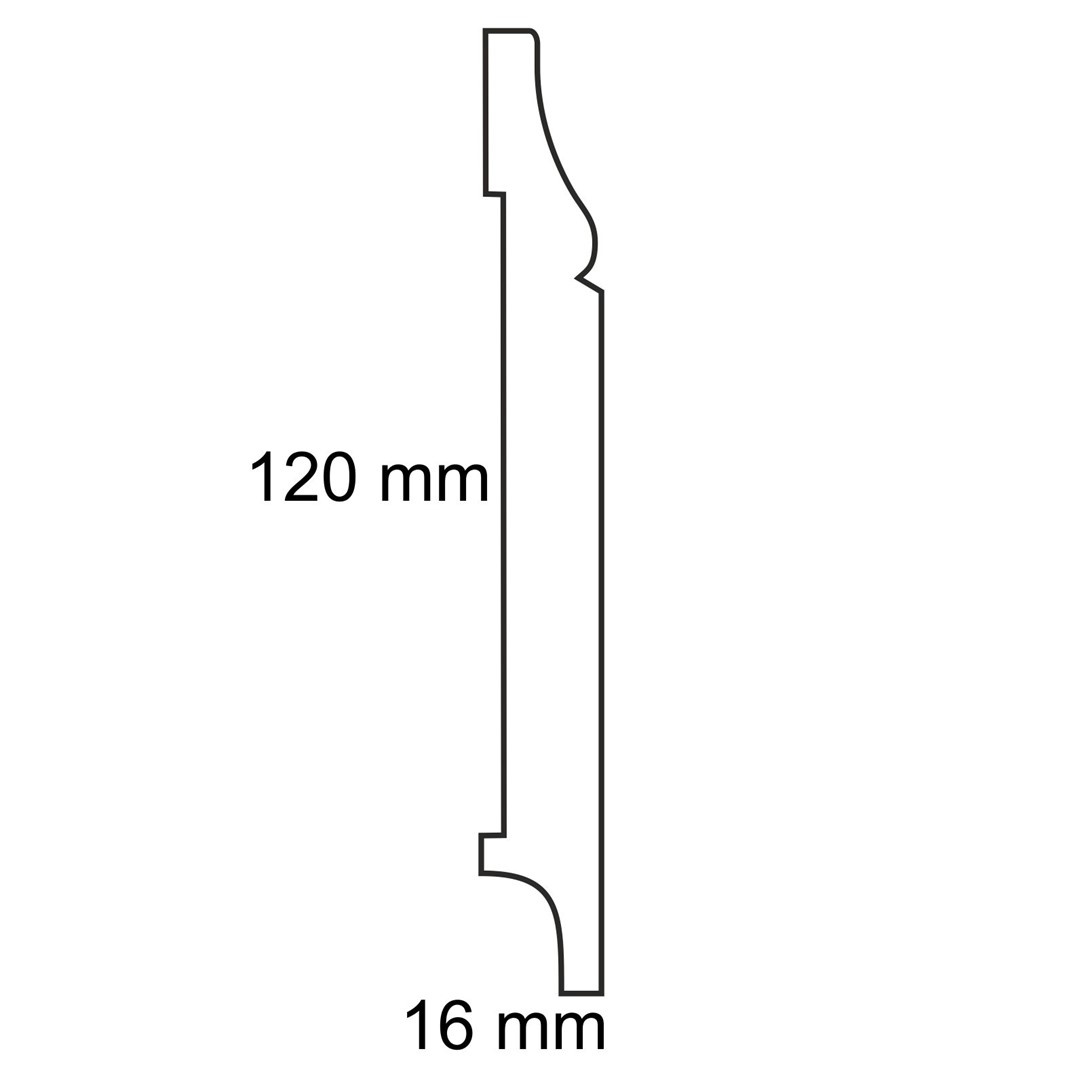 Listwa przypodłogowa lakierowana Topaz 120 (240 cm x 12 cm x 1,6 cm) drewno iglaste