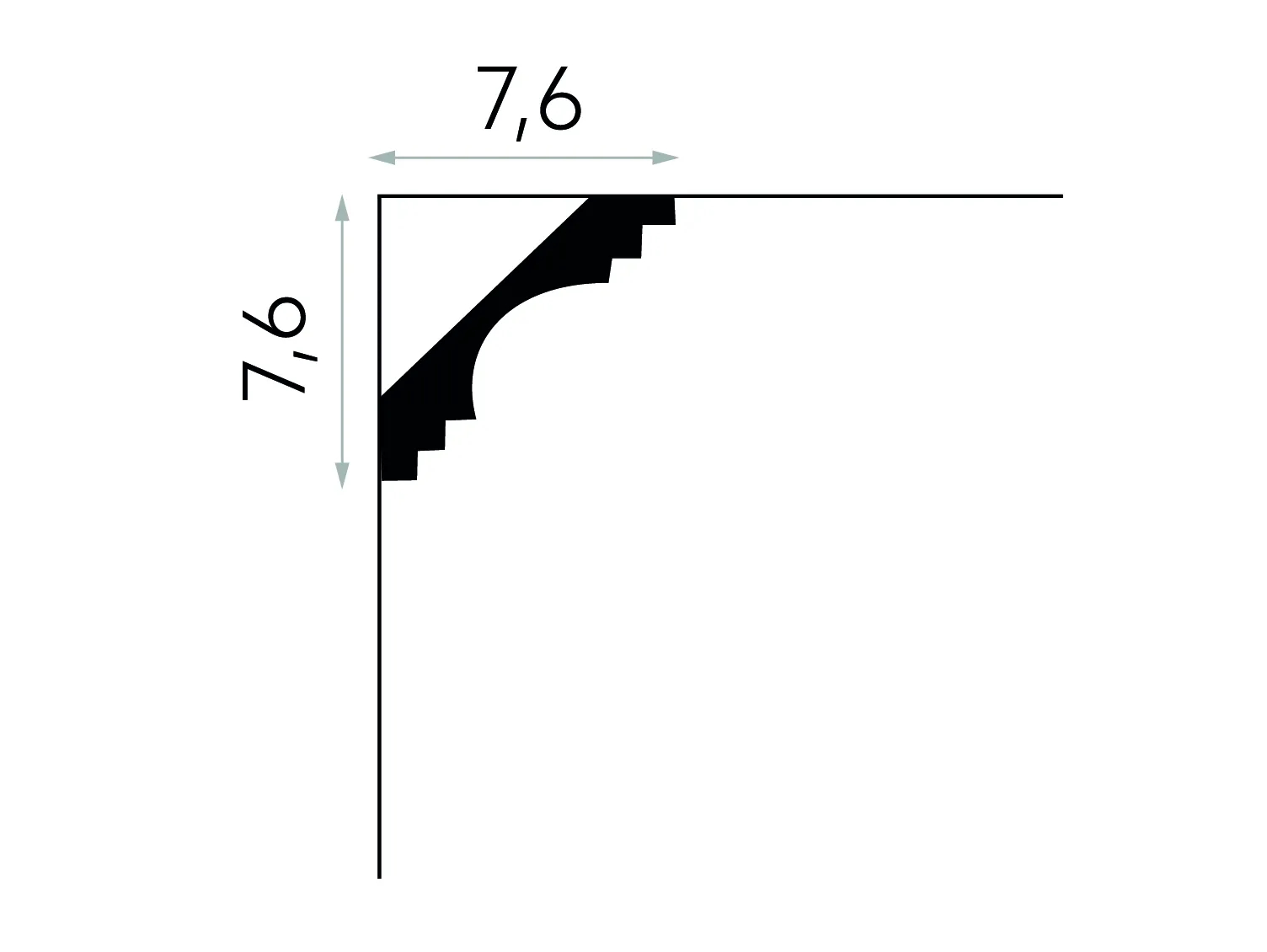Listwa sufitowa MDB152 biała wym. 200 x 7.6 x 7.6 cm, z ProFoam