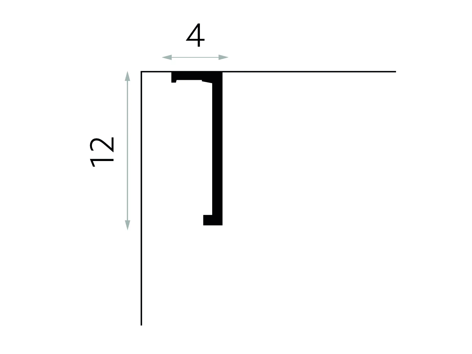 PRÓBKA 20 cm - Maskownica karnisza QL035 biała wym. 4 x 12 cm, z PolyForce