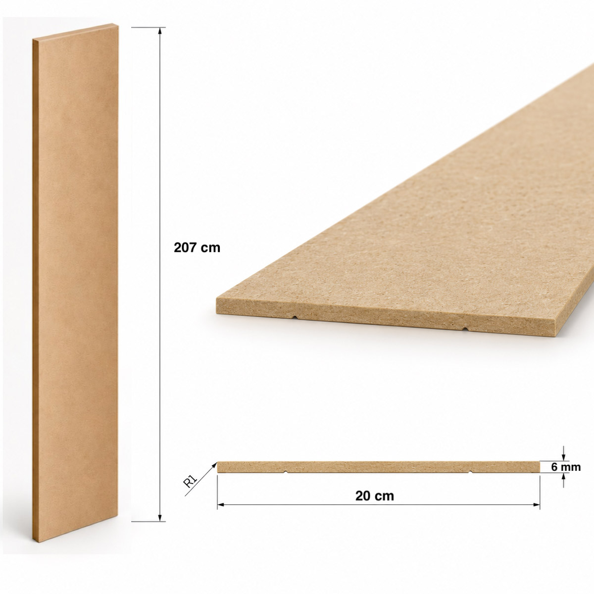Listwa boazeryjna ELEGANT XL, boazeria ścienna MDF, do malowania, 207x20 cm