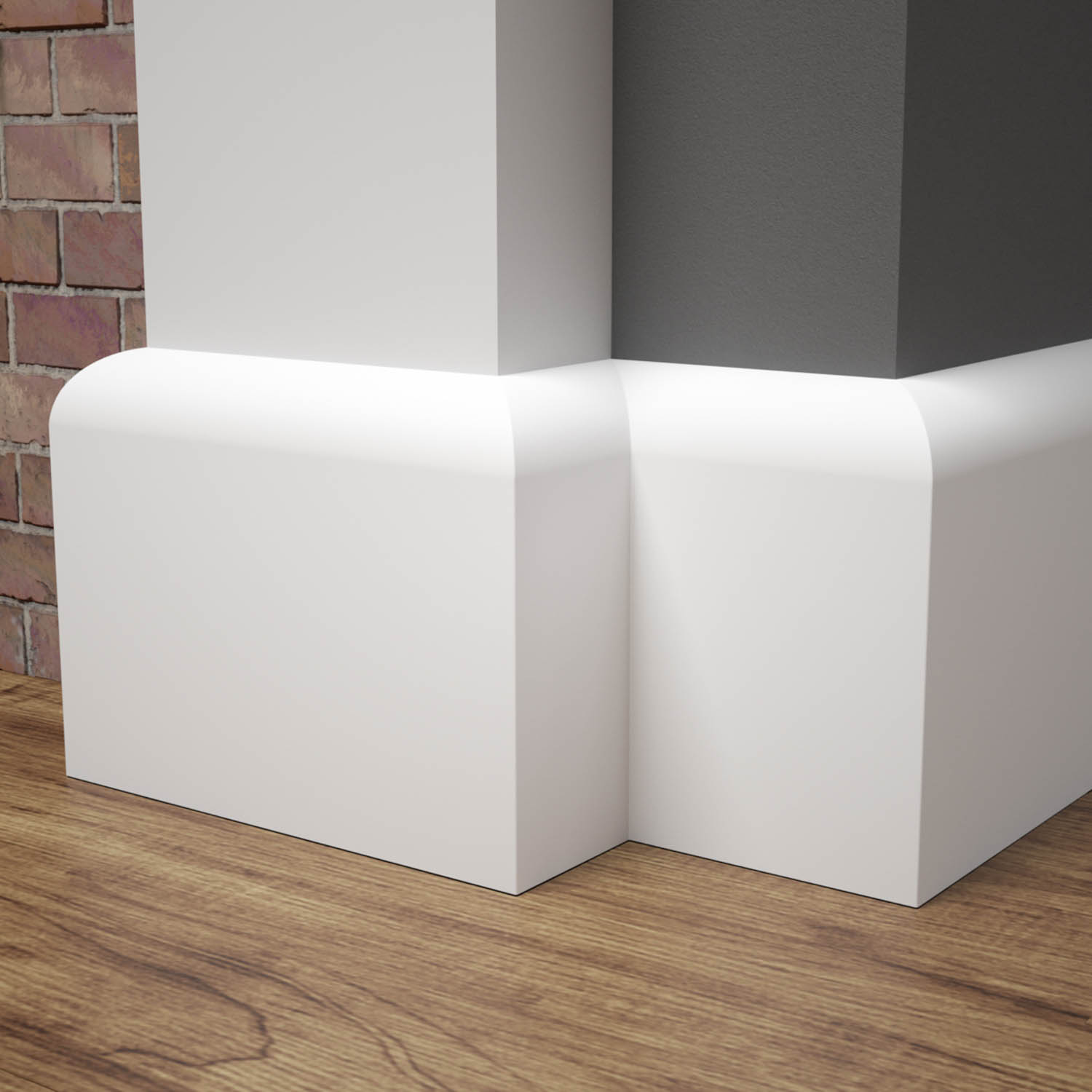 PRÓBKA 20 CM - Listwa przypodłogowa MDF lakierowana biała z wodoodporną powłoką OTTO 10cm