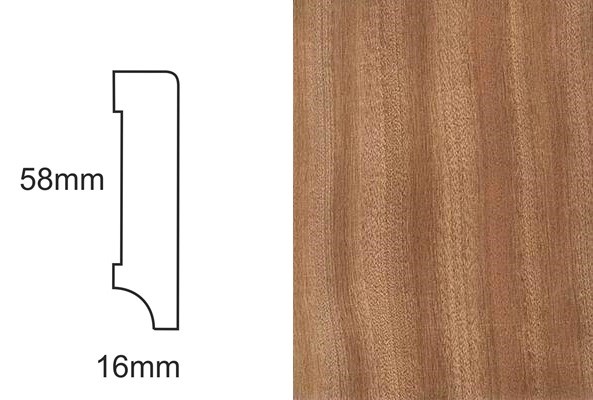 Listwa przypodłogowa fornirowana lakierowana CP58 Sapella (240 cm x 5,8 cm x 1,6 cm)