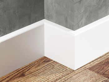 Biała Lakierowana Listwa przypodłogowa cokół Creativa STL80 - PVC – Status Line 220 cm