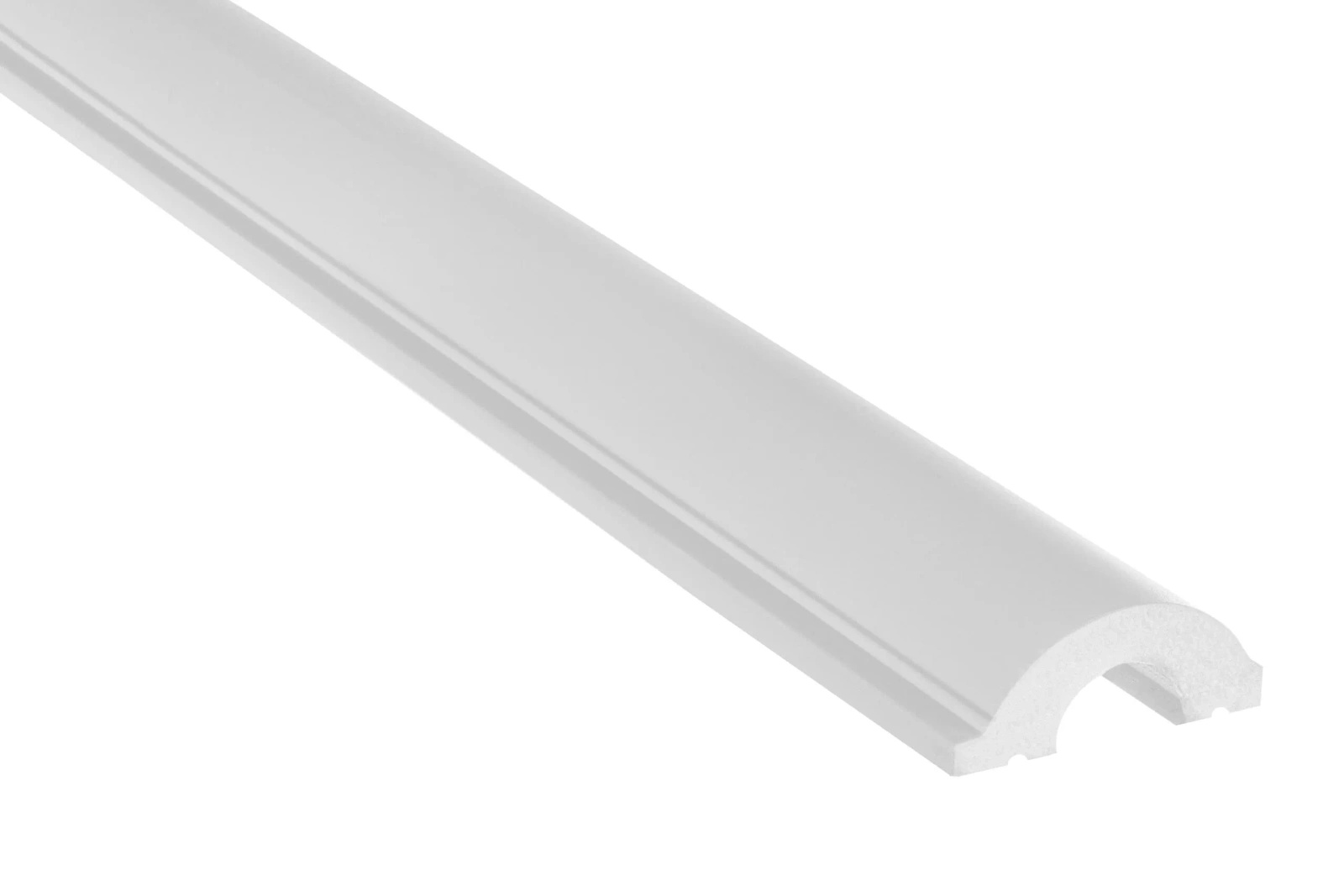 Prawe zakończenie panela lamelowego WP001RTP Duna wym. 200 x 1.32 x 3.1 cm, biały RAL 9003, z PolyForce