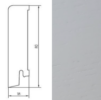 Listwa przypodłogowa biała drewno lakierowane 80/18 (240 cm x 8 cm x 1,8 cm)