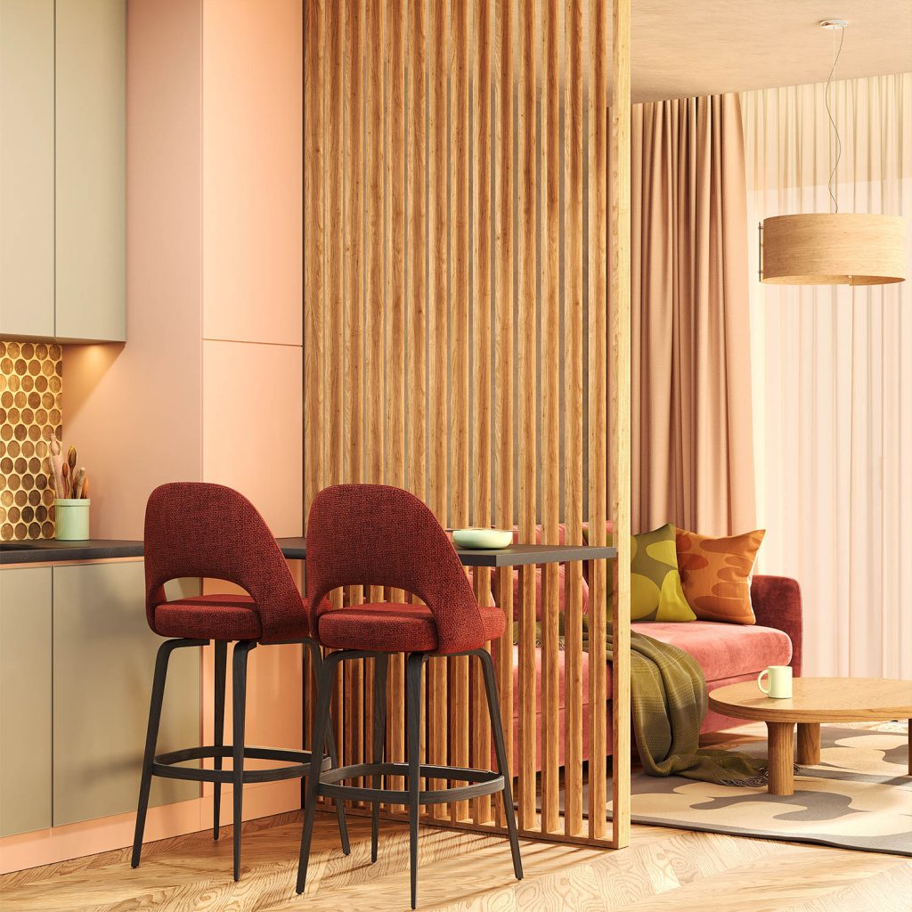 PRÓBKA 10 CM - Ścianka przestrzenna działowa z lameli kolor Dąb Królewiecki
