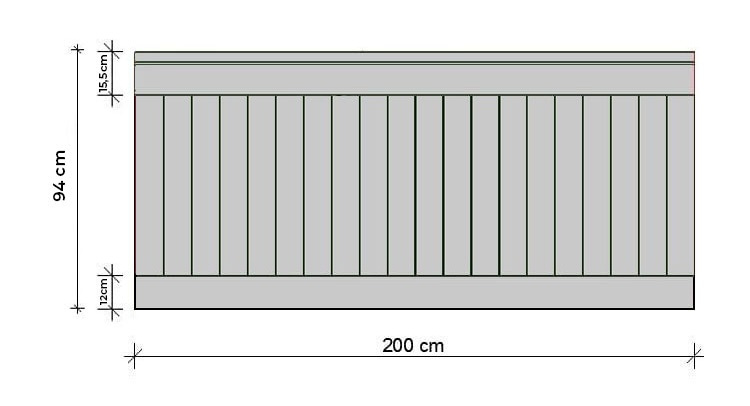 Lakierowana boazeria angielska PRIME-3, zestaw listew boazeryjnych MDF - wymiary 200 x 94 cm