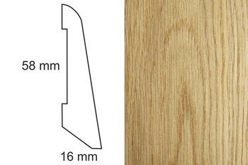 Listwa przypodłogowa fornirowana lakierowana LS58 (240 cm x 5,8 cm x 1,6 cm) dąb