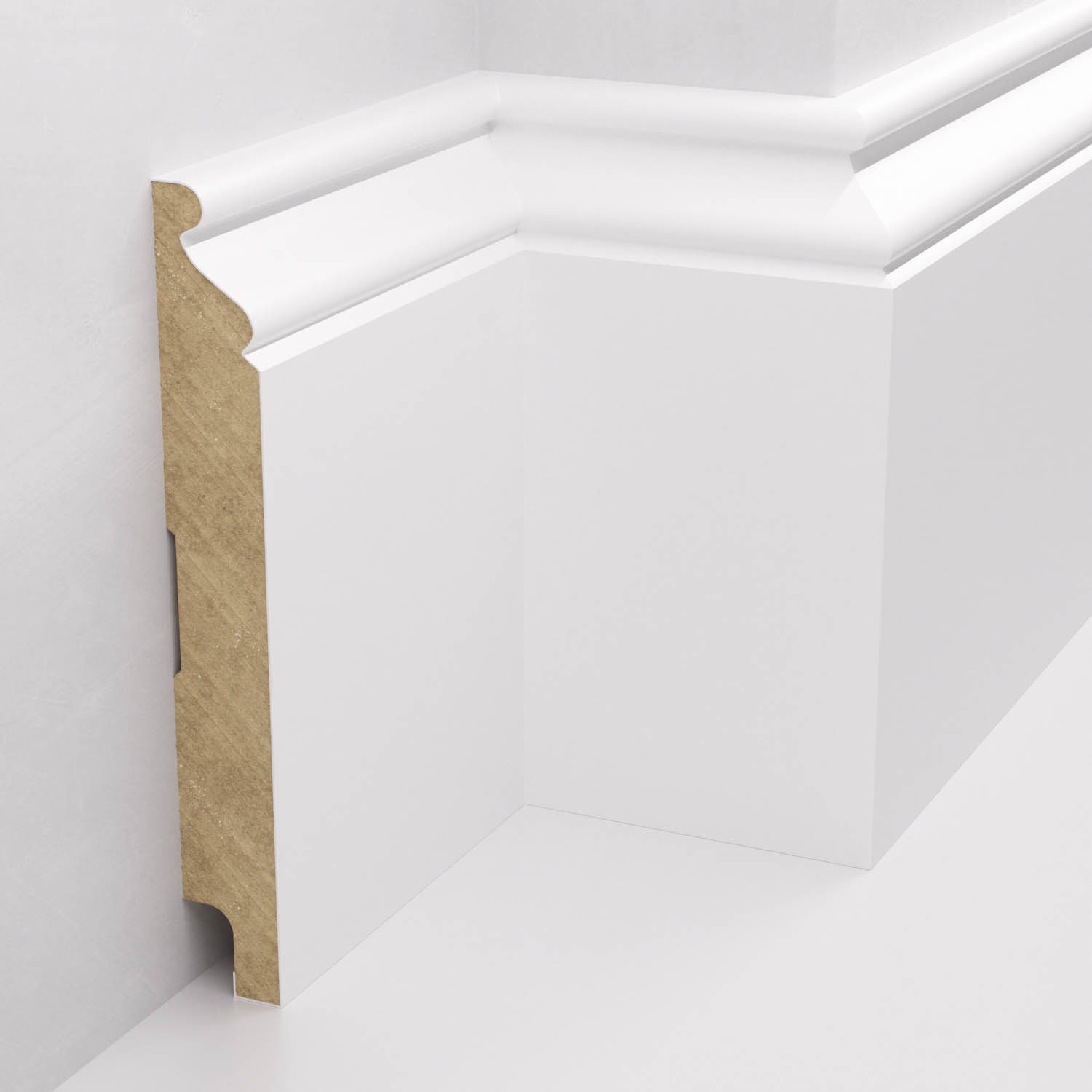 Listwa przypodłogowa MDF lakierowana biała z wodoodporną powłoką MODERNA 12cm