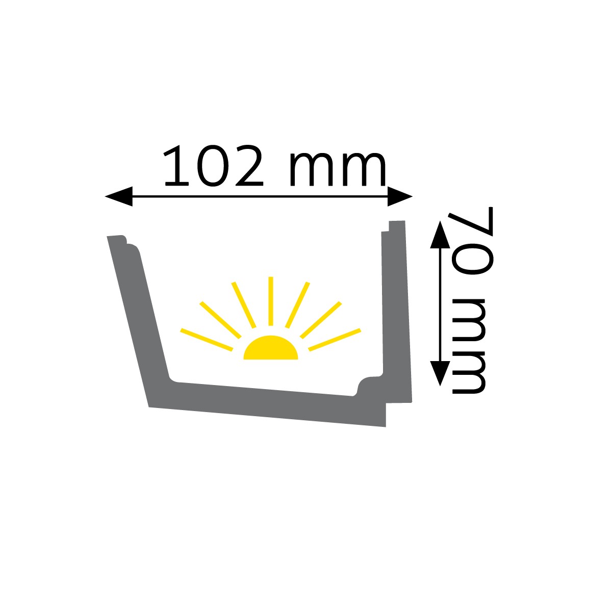Listwa przysufitowa oświetleniowa biala Creativa LOC-02, wym. 7 x 10.2 x 244 cm