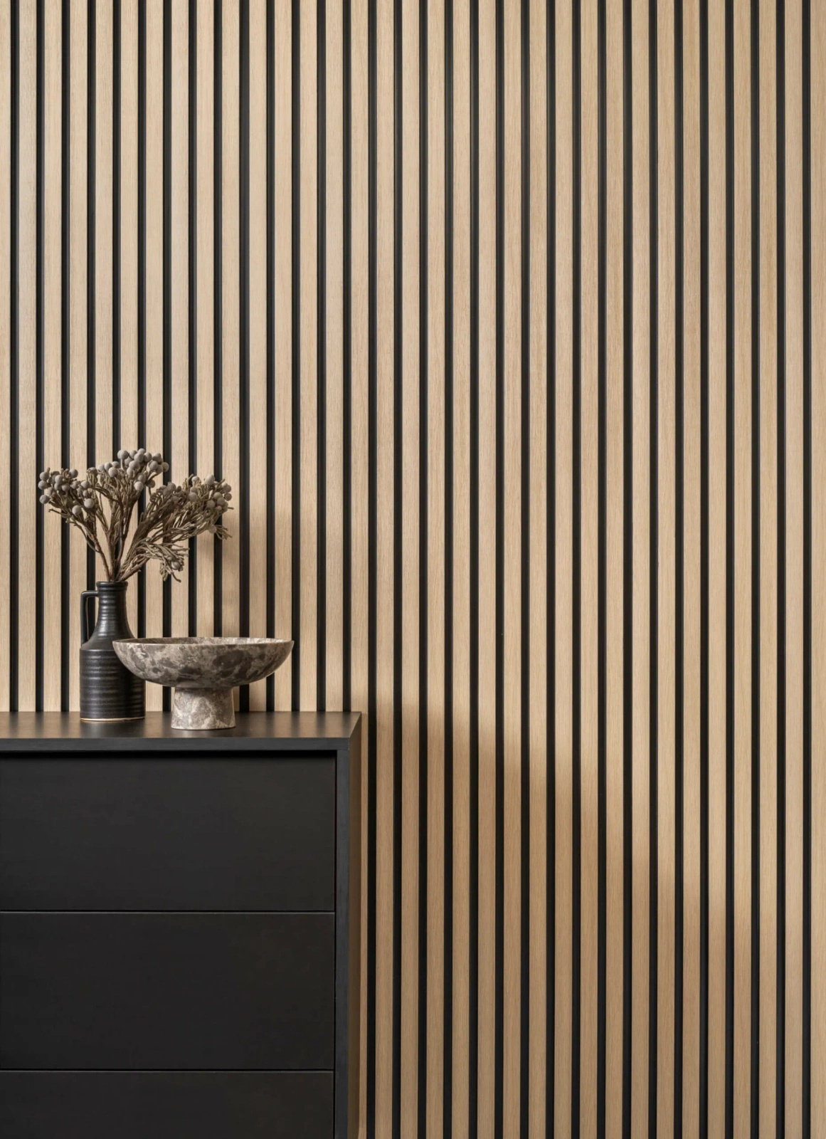 Lamela ścienna L0202T jasny dąb wym. 200 x 1.2 x 12.1 cm, z PolyForce