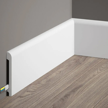 Listwa przypodłogowa MD236 biała wym. 200 x 1.3 x 9.9 cm, z PolyForce