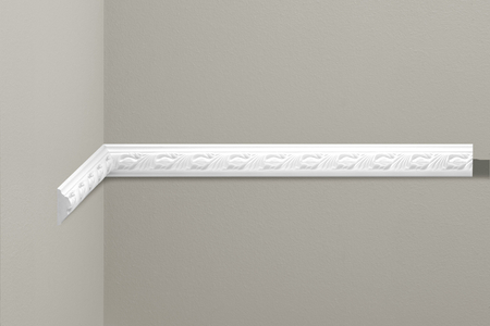 Listwa ścienna zdobiona Creativa LNZ-05, biała, wym. 5.3 x 1.9 x 240 cm