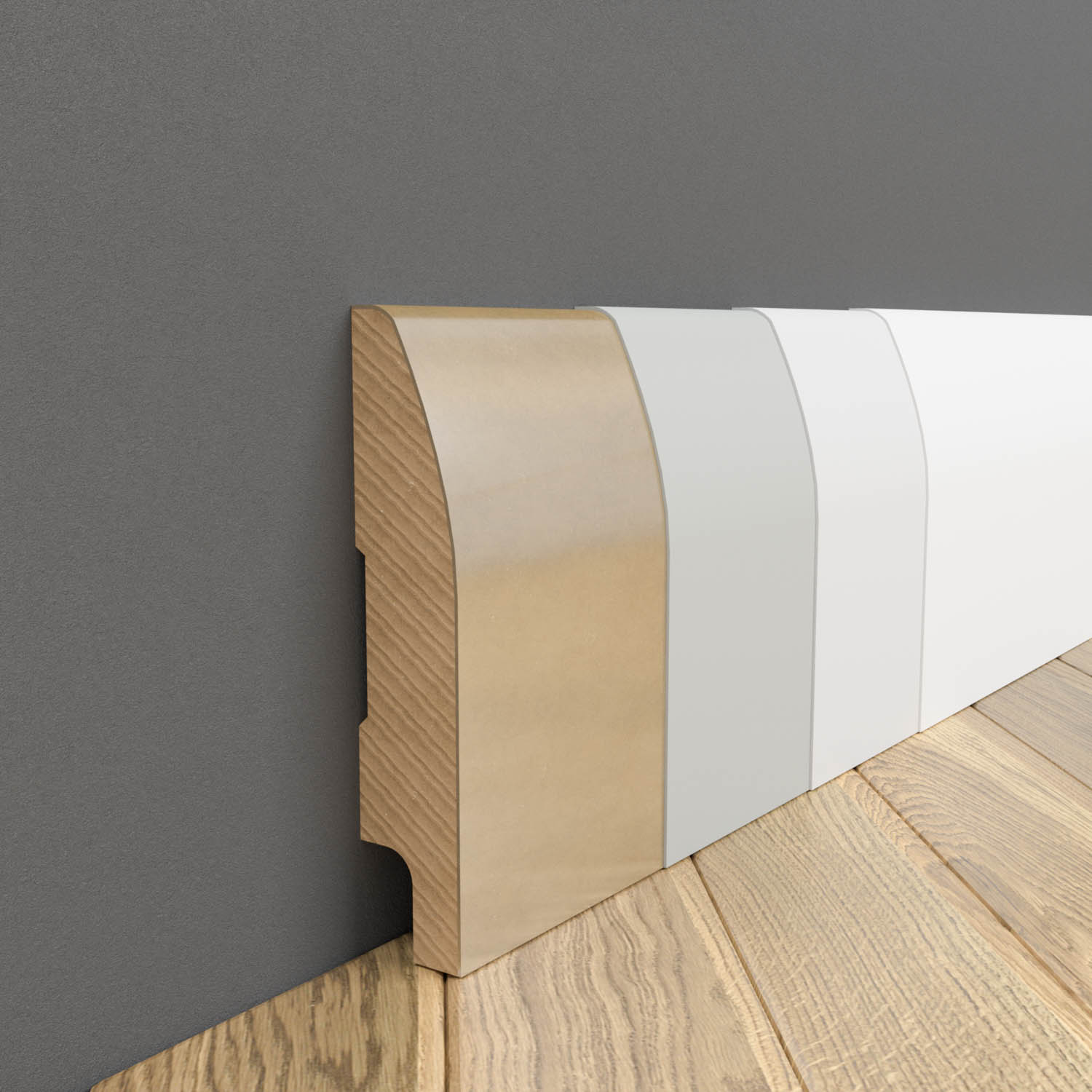 Listwa przypodłogowa MDF lakierowana biała z wodoodporną powłoką LUNA 8cm