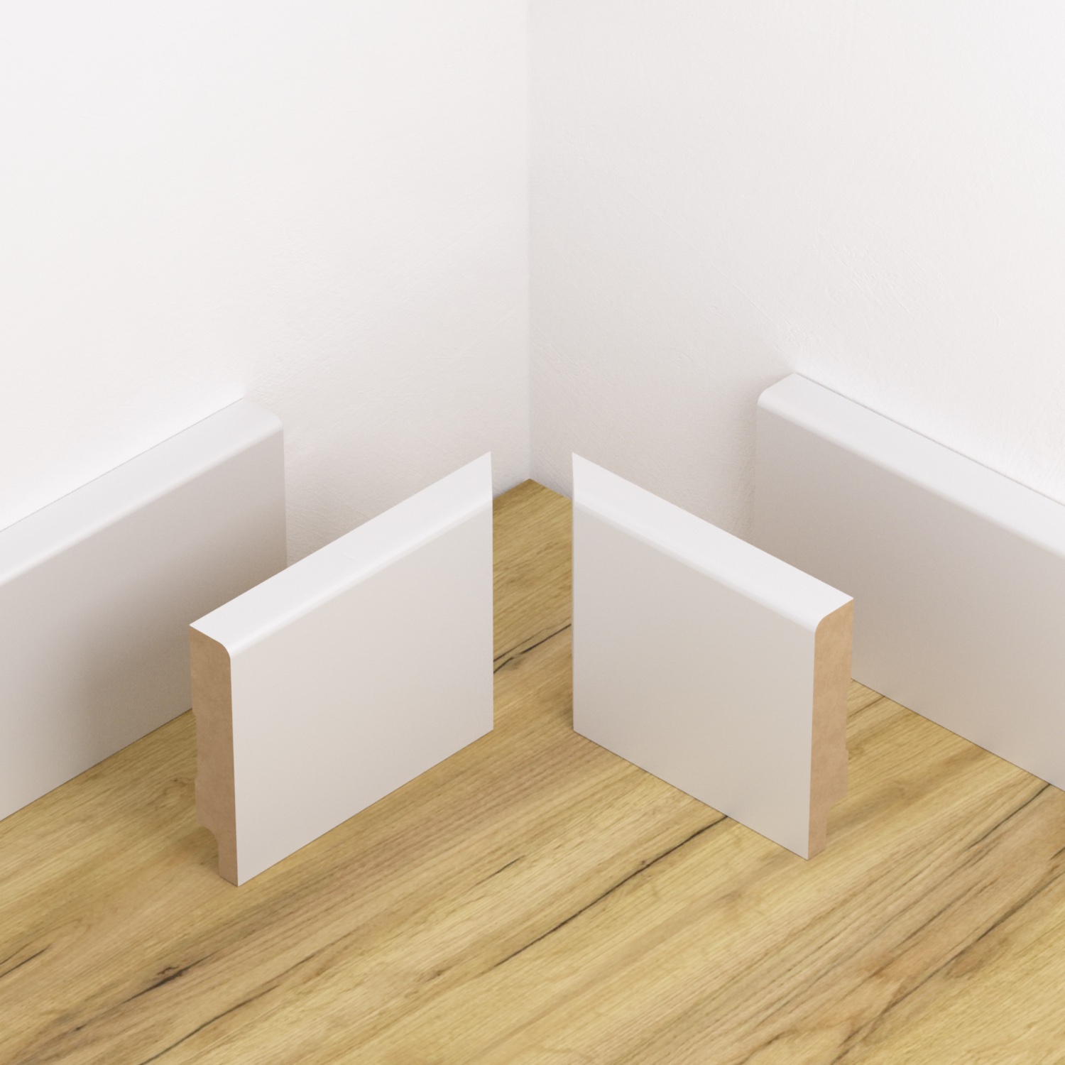 Narożnik wewnętrzny do listwy przypodłogowej lakierowany biały z wodoodporną powłoką TRIO 6cm