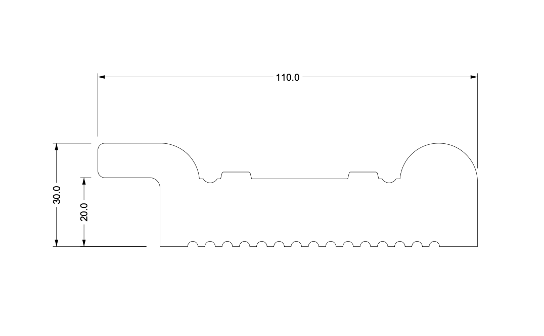 Listwa wieńcząca do boazerii angielskiej PURE, lakierowana, wysokość 11 cm