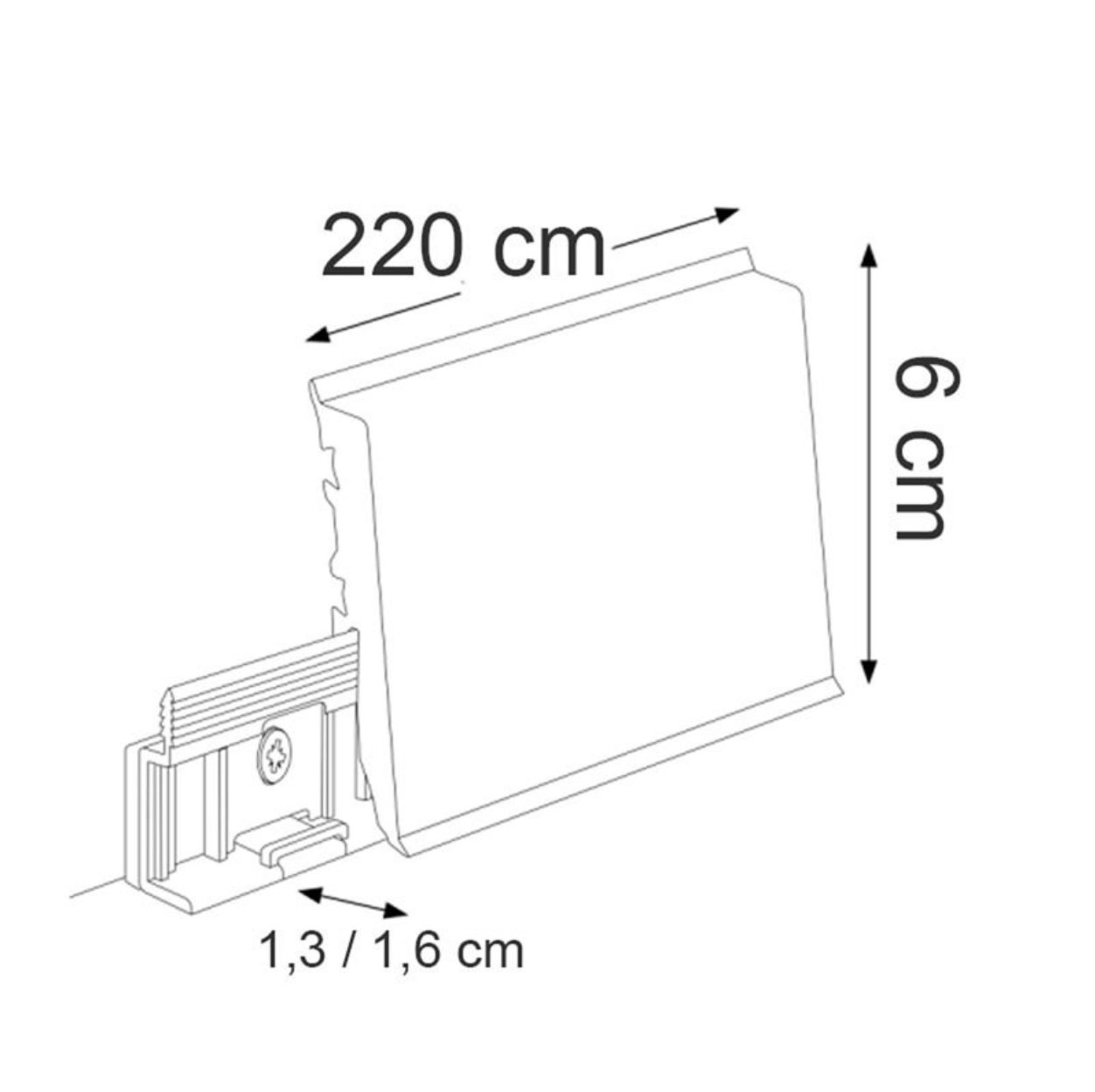 Listwa przypodłogowa PVC MASTERLINE 60 Biały RAL 9003 Mat
