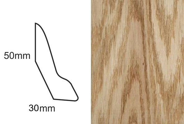 Listwa przypodłogowa fornirowana nielakierowana LP60 (240 cm x 5 cm x 3 cm) dąb czerwony