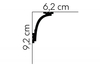 Listwa przysufitowa MD111 biała wym. 200 x 6.2 x 9.2 cm, z PolyForce