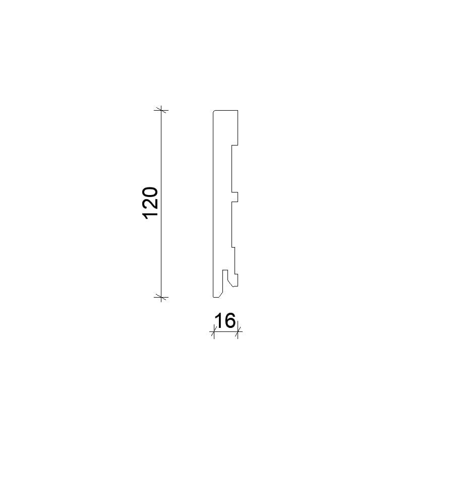 Listwa przypodłogowa lakierowana PRIME do boazerii angielskiej wysokość 12cm