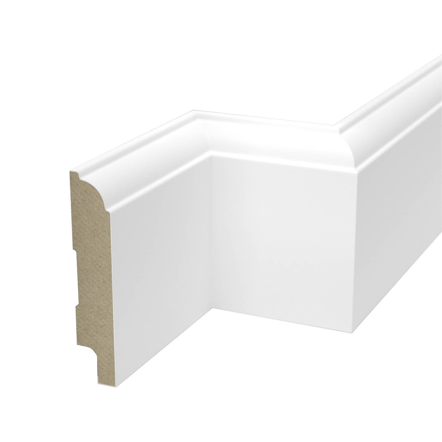 PRÓBKA 20 CM - Listwa przypodłogowa MDF lakierowana biała z wodoodporną powłoką ELVIA 8cm