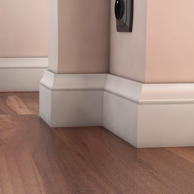 Listwa przypodłogowa MDF Plus F6 (262 cm x 12 cm x 1,6 cm) biała wilgocioodporna lakierowana półmat