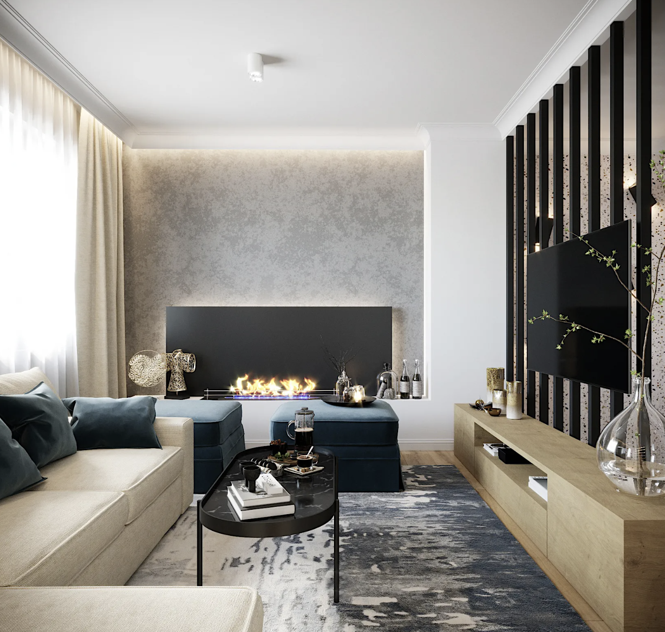 Maskownica karnisza biała MD105H wym. 300 x 12 x 10.8 cm, z PolyForce