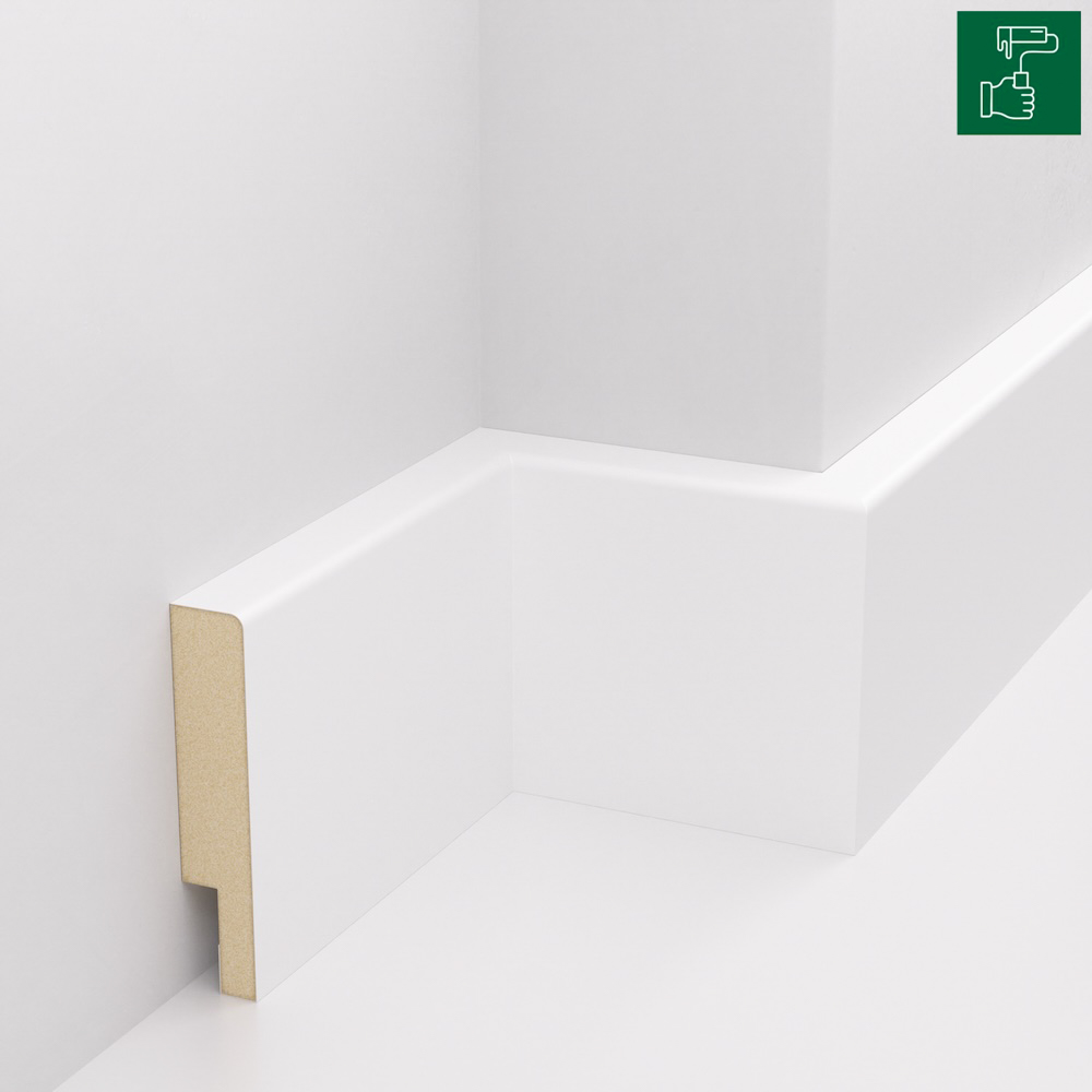 PRÓBKA 20 CM - Listwa przypodłogowa MDF DUO SLIM, lakierowana przystosowana do malowania, 6cm