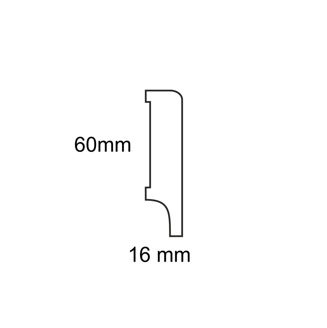 Listwa przypodłogowa drewniana lakierowana Lapis 60 (240 cm x 6 cm x 1,6 cm) iglaste