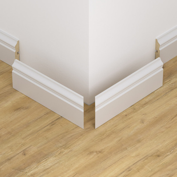 Narożnik zewnętrzny do listwy przypodłogowej lakierowany biały FOGE LB3 - 8cm