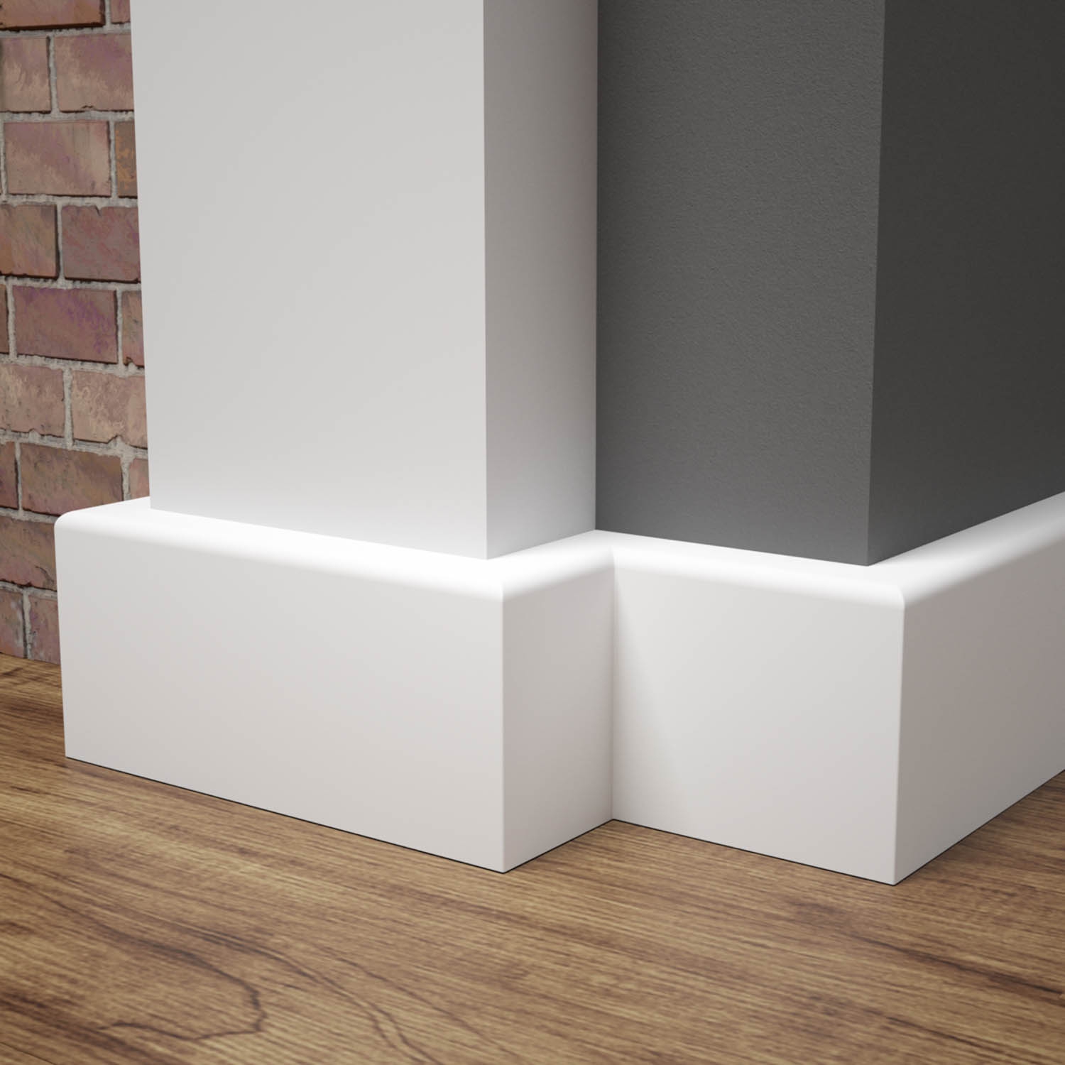 PRÓBKA 20 CM - Listwa przypodłogowa MDF lakierowana biała TRIO 5cm