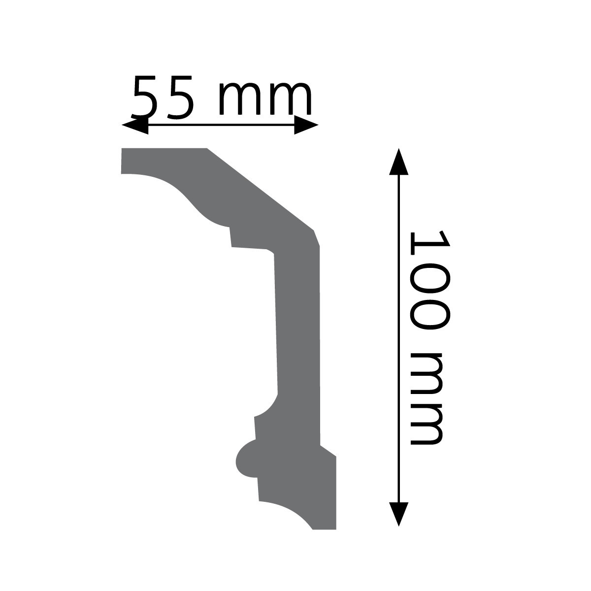 Listwa gzymsowa gładka Creativa LGG-13, wym. 10 x 5.5 x 240 cm